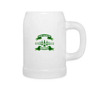 Herbert - Bier her! Majestät Herbert hat Durst! - Bierkrug - Weiß - Rechts