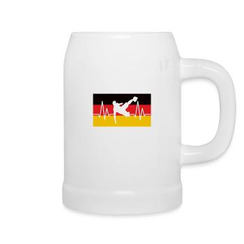 Football Germany Heartbeat - Beer Mug - white - Right