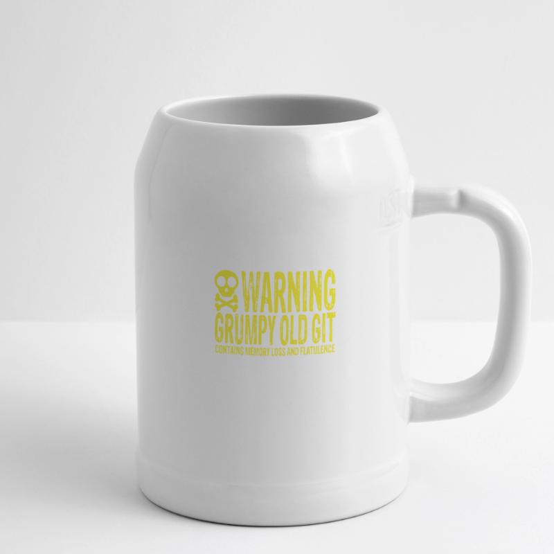 Warning Grumpy Old Git Chope en céramique