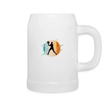 Tennis Kunst Tennisspieler Vorhand Tennistraining - Bierkrug - Weiß - Rechts
