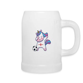 Dabbing Licorne Football Angleterre - Chope en céramique - blanc - Droite