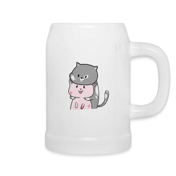 Promoted to big sister - Beer Mug - white - Right