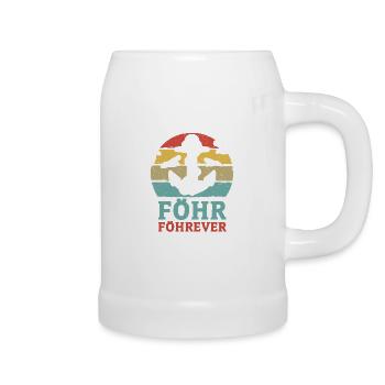 Föhr Motiv Nordsee Anker Vintage Föhrever - Bierkrug - Weiß - Rechts