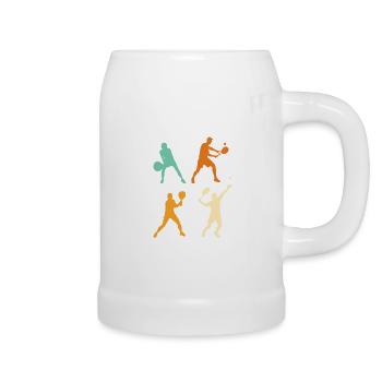 Cadeau de tennis silhouette tennis pour hommes - Chope en céramique - blanc - Droite
