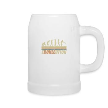 Boulespieler Motiv EBouleution Affe Mensch - Bierkrug - Weiß - Rechts