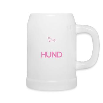 Die mit dem Hund Hunde Hundebesitzer Hundesprüche - Bierkrug - Weiß - Rechts