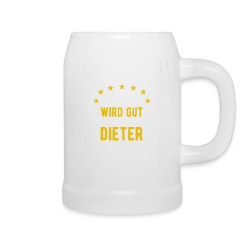 Dieter - Alles wird gut jetzt kommt Dieter - Bierkrug - Weiß - Rechts