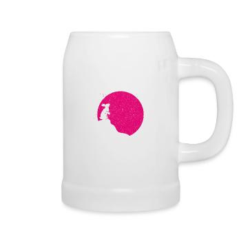 Blutmond mit Hase Vollmond Kaninchen Geschenk - Bierkrug - Weiß - Rechts