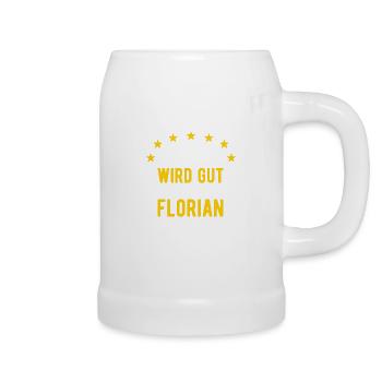 Florian - Alles wird gut jetzt kommt Florian - Bierkrug - Weiß - Rechts