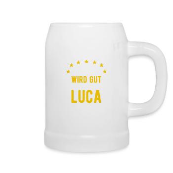 Luca - Alles wird gut jetzt kommt Luca - Bierkrug - Weiß - Rechts