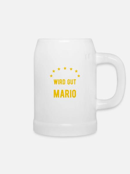 Mario - Alles wird gut jetzt kommt Mario - Bierkrug - Weiß
