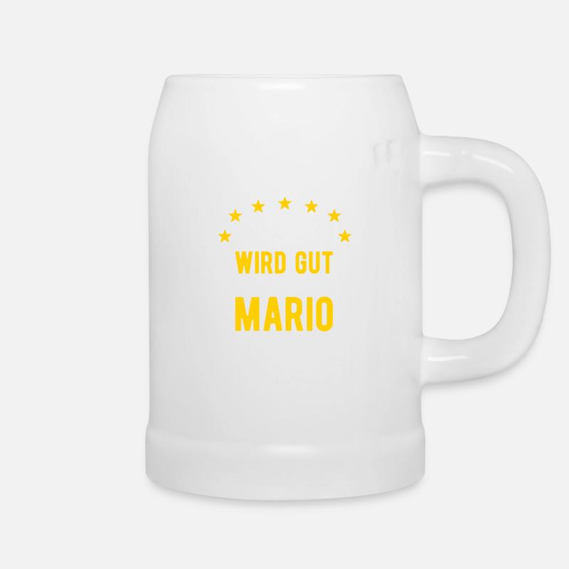 Mario - Alles wird gut jetzt kommt Mario - Bierkrug - Weiß