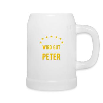 Peter - Alles wird gut jetzt kommt Peter - Bierkrug - Weiß - Rechts