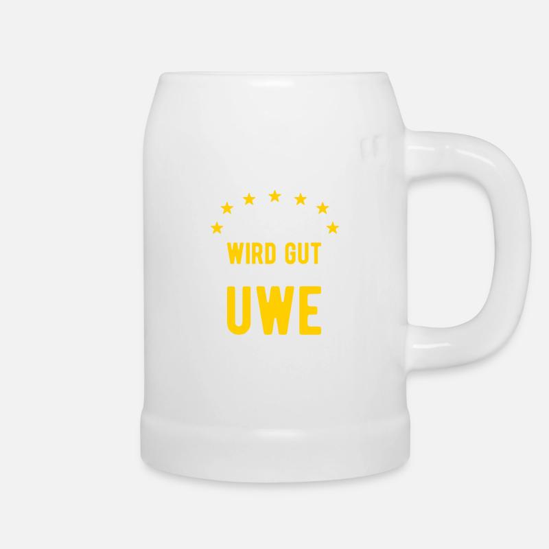 Uwe - Alles wird gut jetzt kommt Uwe - Bierkrug - Weiß