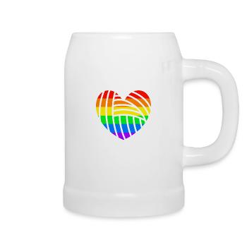 Gay Pride LGBT Pride drapeau coeur amour - Chope en céramique - blanc - Droite