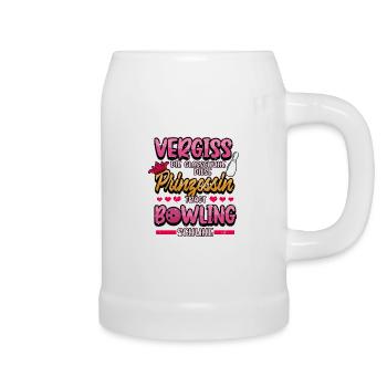 Bowling Prinzessin Sport Kegel Spruch Geschenk - Bierkrug - Weiß - Rechts