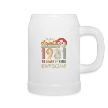Août 1981 né 40 anniversaire Rétro Vintage - Chope en céramique - blanc - Droite