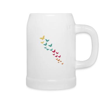 Papillon - Chope en céramique - blanc - Droite