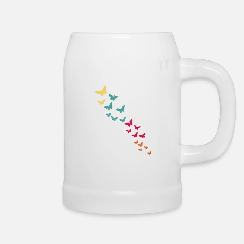 Schmetterling - Bierkrug - Weiß