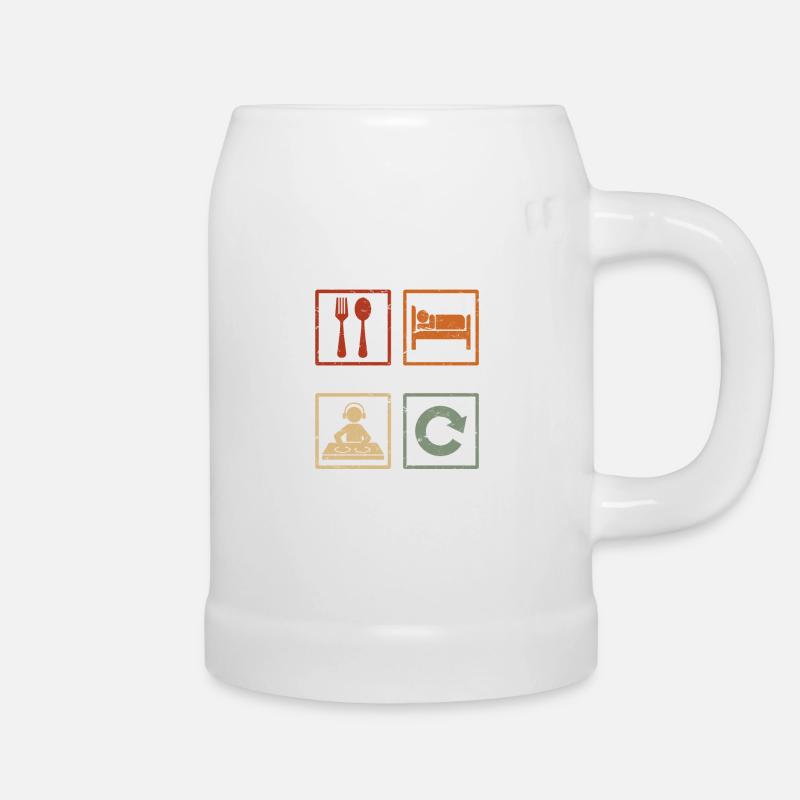 Techno Raver Cadeau Véritable Sleep Hardstyle - Chope en céramique - blanc