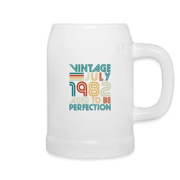Vintage Perfektion im Juli 1982 - Bierkrug - Weiß - Rechts