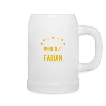 Fabian - Alles wird gut jetzt kommt Fabian - Bierkrug - Weiß - Rechts