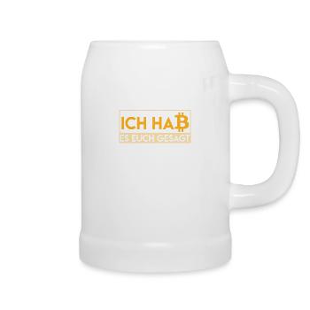 Bitcoin Spruch Ich hab es euch ja gesagt Krypto - Bierkrug - Weiß - Rechts
