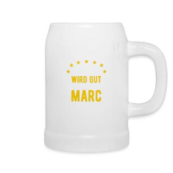 Marc - Alles wird gut jetzt kommt Marc - Bierkrug - Weiß - Rechts