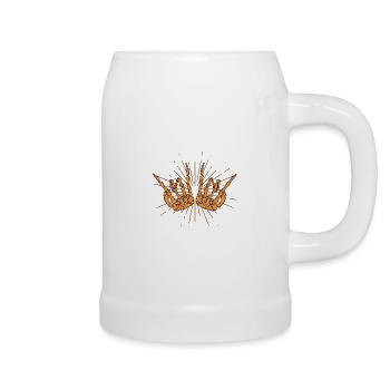 Heavy Metal Spruch Frauen Design Heavy Mädel - Bierkrug - Weiß - Rechts