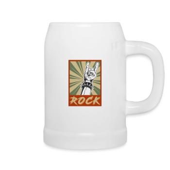 Vintage Rock Symbol Rockmusik Rocker - Bierkrug - Weiß - Rechts