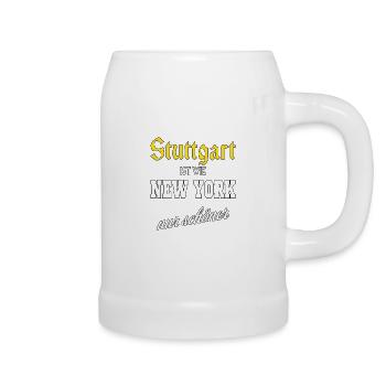 Stuttgart ist wie New York nur schöner - Bierkrug - Weiß - Rechts