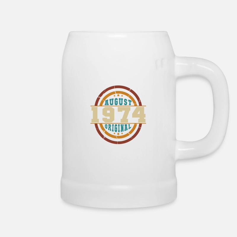 August 1974 Vintage Geschenk - Bierkrug - Weiß