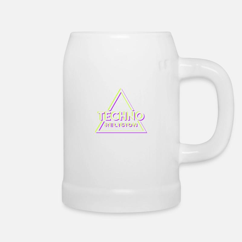 Techno Religion Électro Musique EDM Hardstyle - Chope en céramique - blanc
