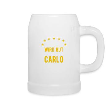 Carlo - Alles wird gut jetzt kommt Carlo - Bierkrug - Weiß - Rechts