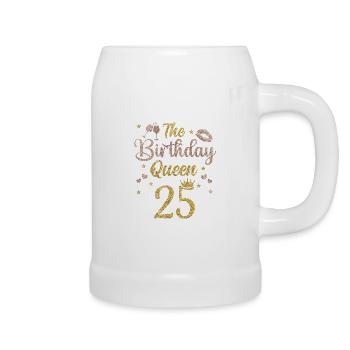25th birthday Queen 25 years Twenty-five - Beer Mug - white - Right