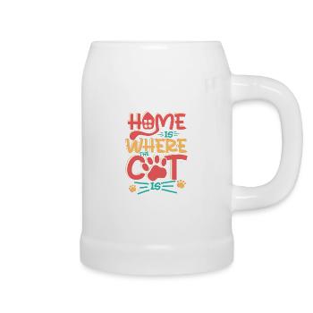 LA MAISON EST L’ENDROIT OÙ SE TROUVE MON CHAT - Chope en céramique - blanc - Droite