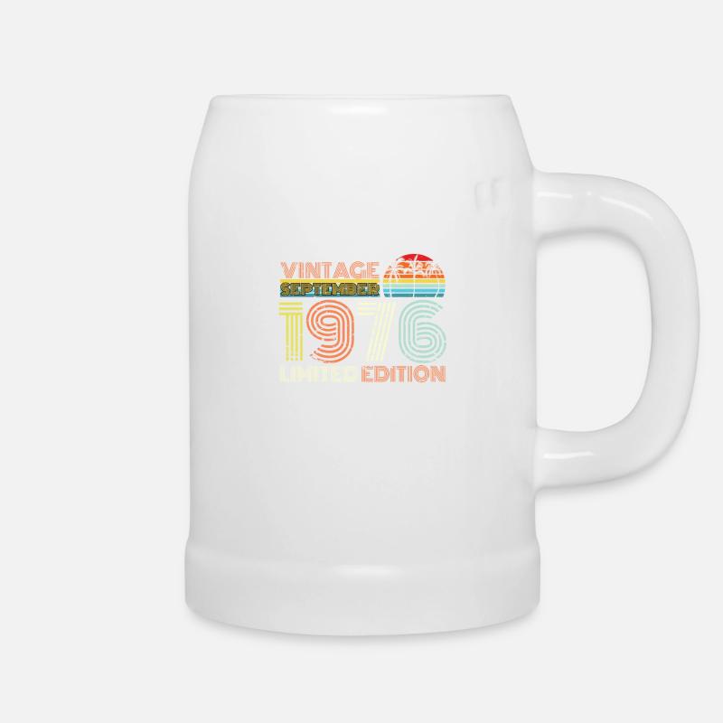 September 1976 Geboren Vintage Geschenk - Bierkrug - Weiß