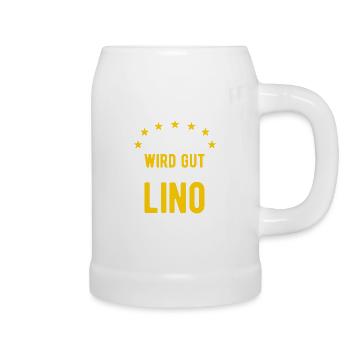 Lino - Alles wird gut jetzt kommt Lino - Bierkrug - Weiß - Rechts