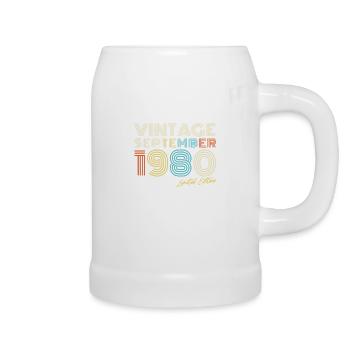 Vintage Im September 1980 Geschenkidee - Bierkrug - Weiß - Rechts