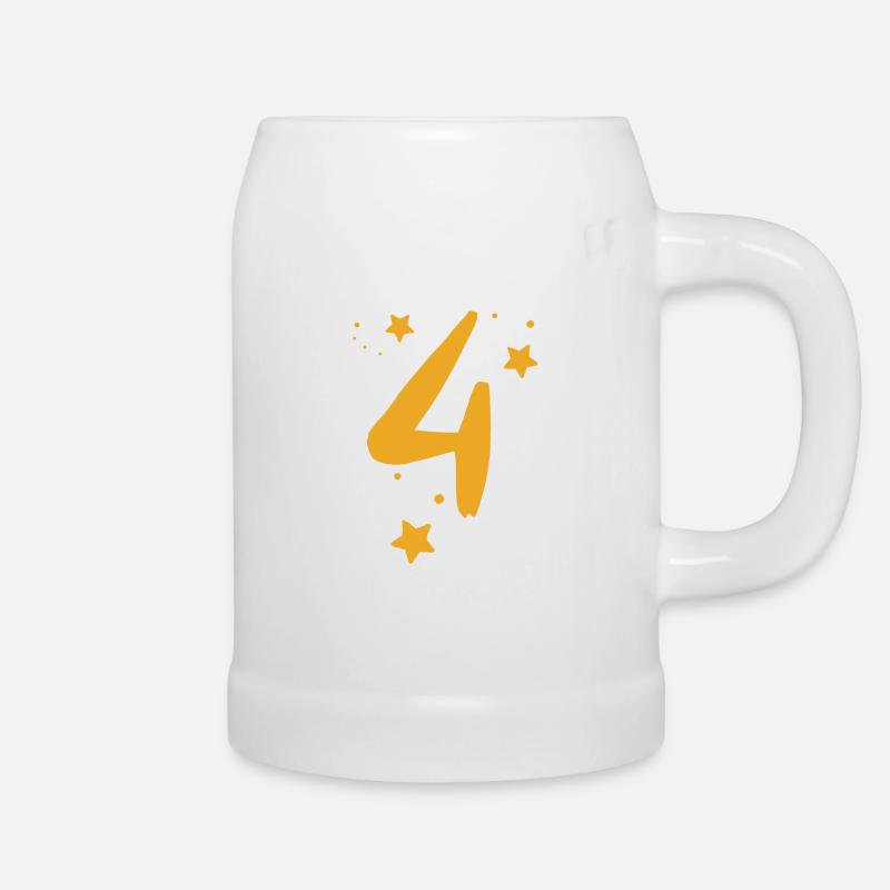 4 Geburtstag 4 Jahre - Bierkrug - Weiß