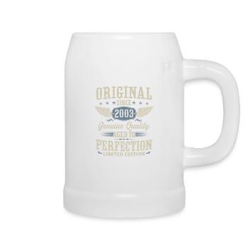 Jahrgang 2003 Original Vintage Geburtstag Geschenk - Bierkrug - Weiß - Rechts