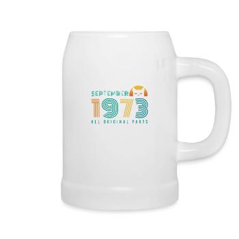September 1973 Cats Vintage Geschenidee - Beer Mug - white - Right