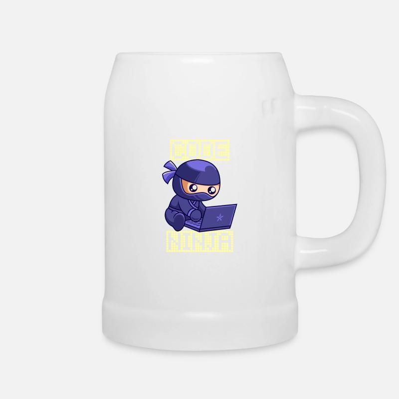 Code Ninja Coder Sofware Entwickler Programmierer - Bierkrug - Weiß
