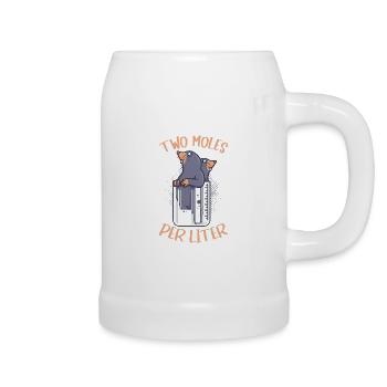 Funny chemist Joke Two Moles per liter laboratory - Beer Mug - white - Right