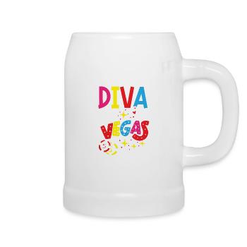 Diva Las Vegas Frauen - Bierkrug - Weiß - Rechts