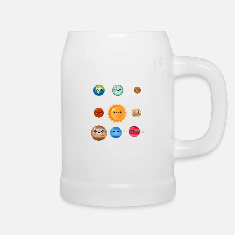 Solar System Planets - Beer Mug - white