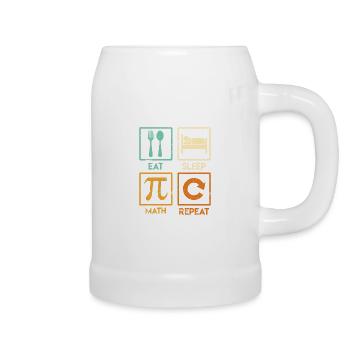 Mathematician Saying Eat Sleep Math Repeat - Beer Mug - white - Right