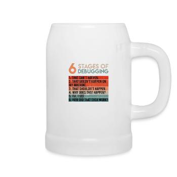 6 étapes du débogage du logiciel de codage d’informaticien - Chope en céramique - blanc - Droite