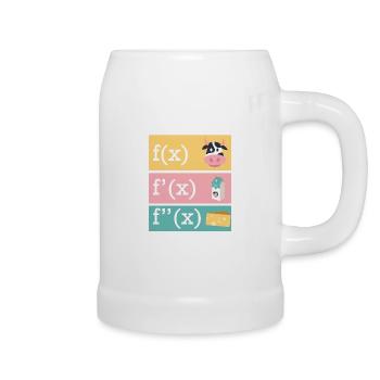 Mathematiker Witz Ableitung der Kuh Milch Käse - Bierkrug - Weiß - Rechts