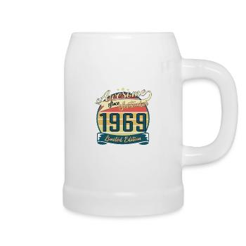 Né en septembre 1969 Vintage - Chope en céramique - blanc - Droite